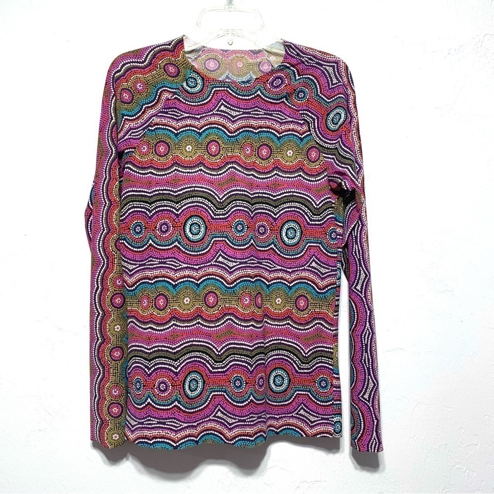 Commando Long Sleeve Stretch Top Psychedelic Span… - image 2